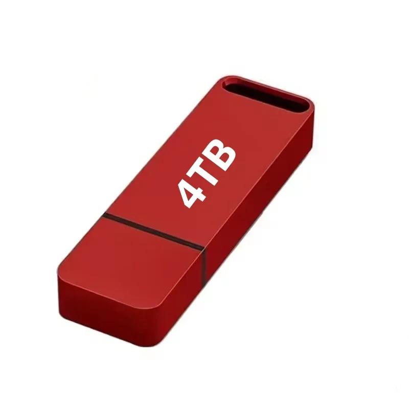 Roter USB-Stick mit Metallgehäuse und Kappe, schräg von oben auf weißem Hintergrund 6