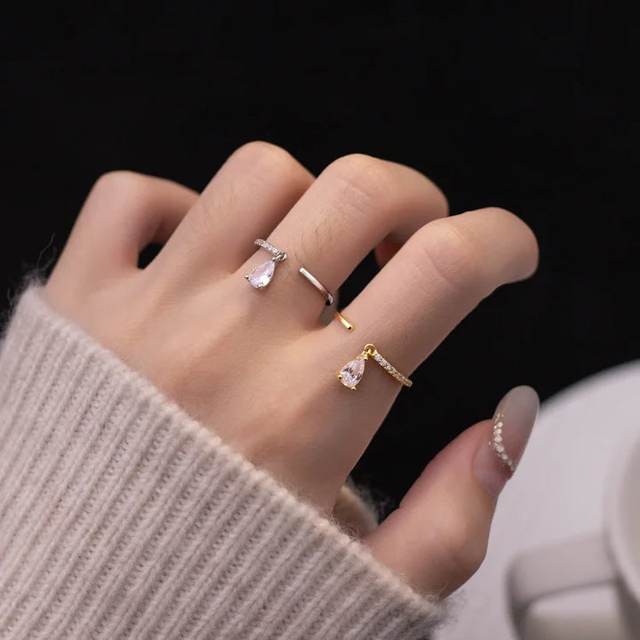 Adjustable Water Drop Ring – Isaline