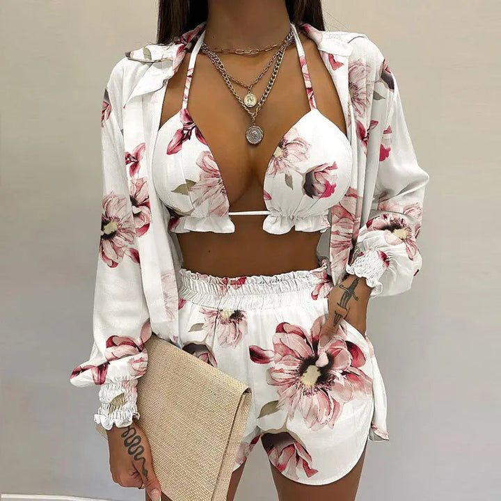 Stylisches 3-teiliges Sommeroutfit für Strand und Pool - TropenGlow