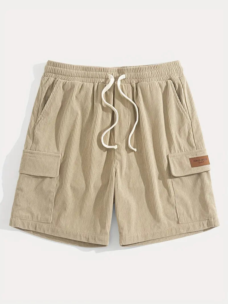 Trendy beige kordfløjls cargo sommerbukser – Tobias