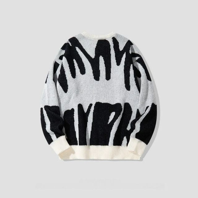 Pullover with daring abstract pattern - Tobias