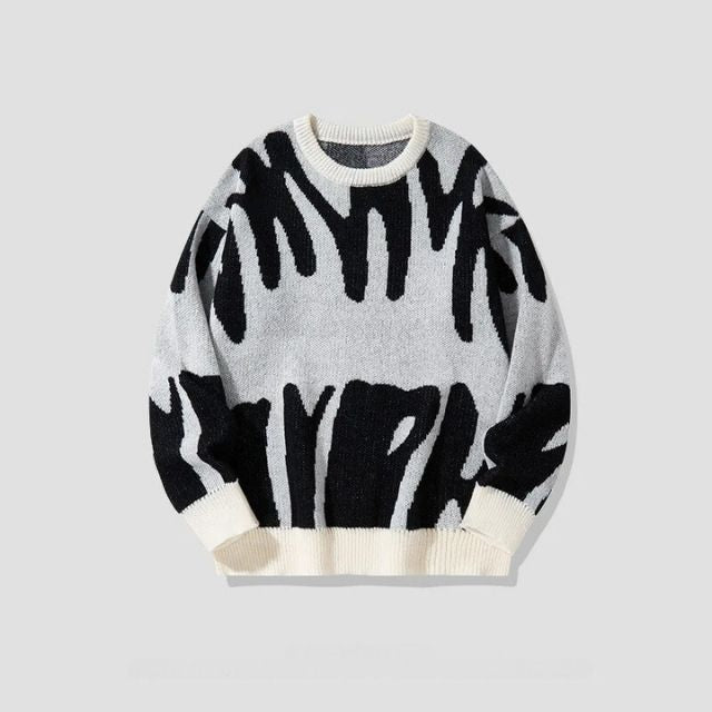 Pullover with daring abstract pattern - Tobias