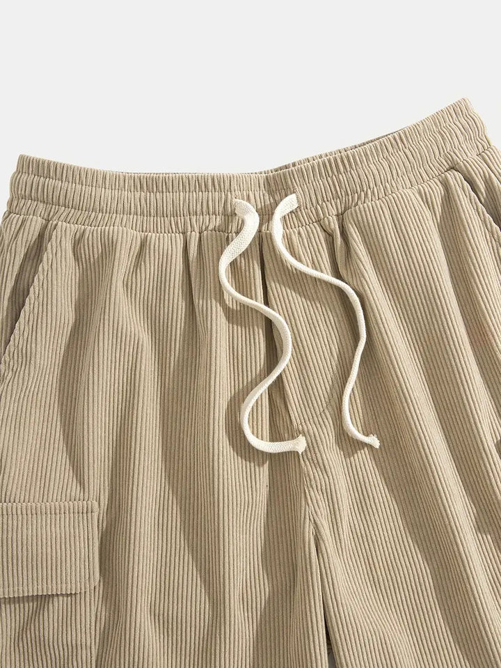 Trendy beige kordfløjls cargo sommerbukser – Tobias