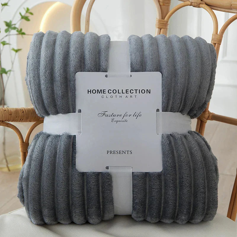 Wide Striped Flannel Fleece Blanket – CozyStripe