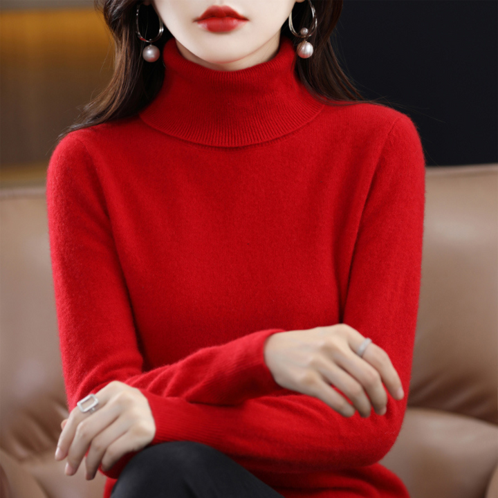 Luxury cashmere women's turtleneck sweater - Elena