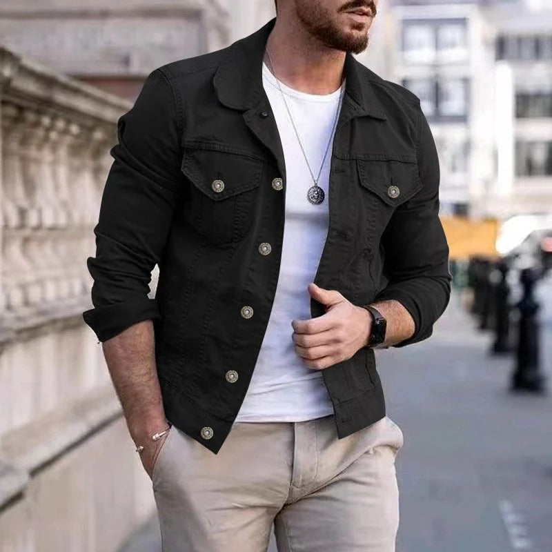 Men's denim jacket with slim-fit cut – Milan