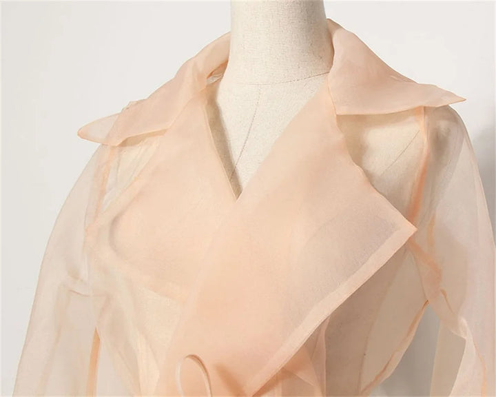 Zweiteiliges Chiffon Sommeroutfit mit Gürtel und Rock – Maurelle
