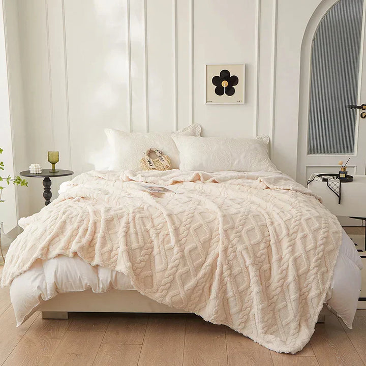 To-sidet tyk lammeuldtæppe - CozyLuxe