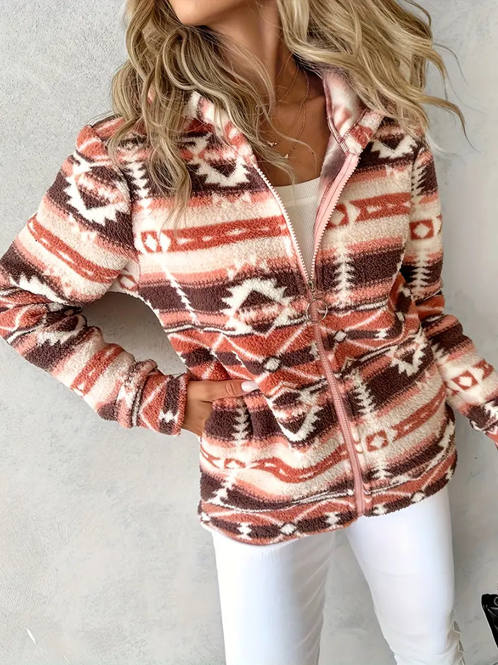 Women's Teddy Vest with Aztec Pattern – Nayeli