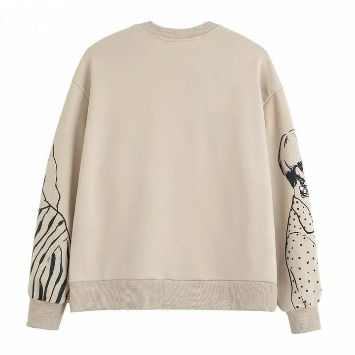 Vidtsiddende sweater med uldmønster – Elise