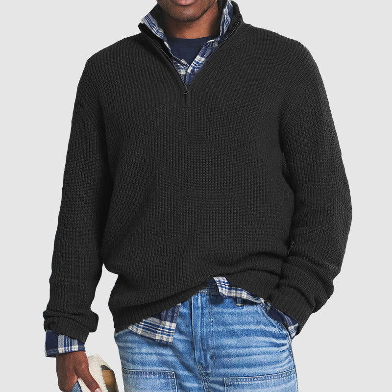 Business-Casual Men's Sweater with Zipper - Vincent