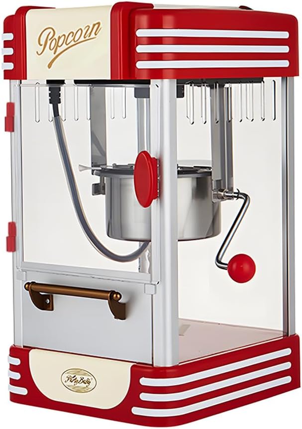 Retro rojo máquina eléctrica de palomitas de maíz de mesa con temporizador – Calvano