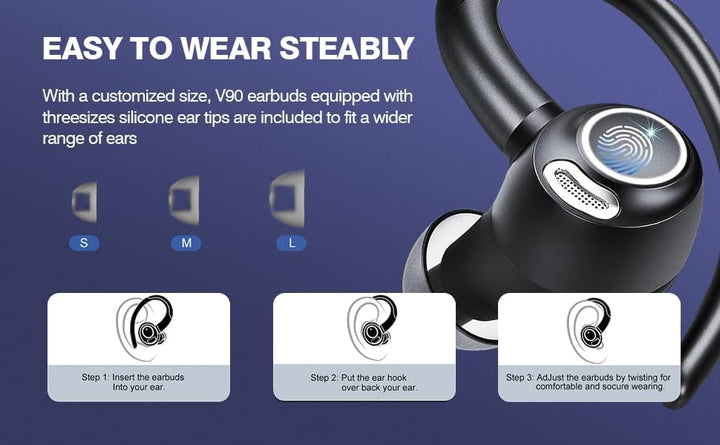 Wireless Bluetooth 5.3 Sports Earbuds with Noise Reduction and 48 Hours Playback – Zeyora