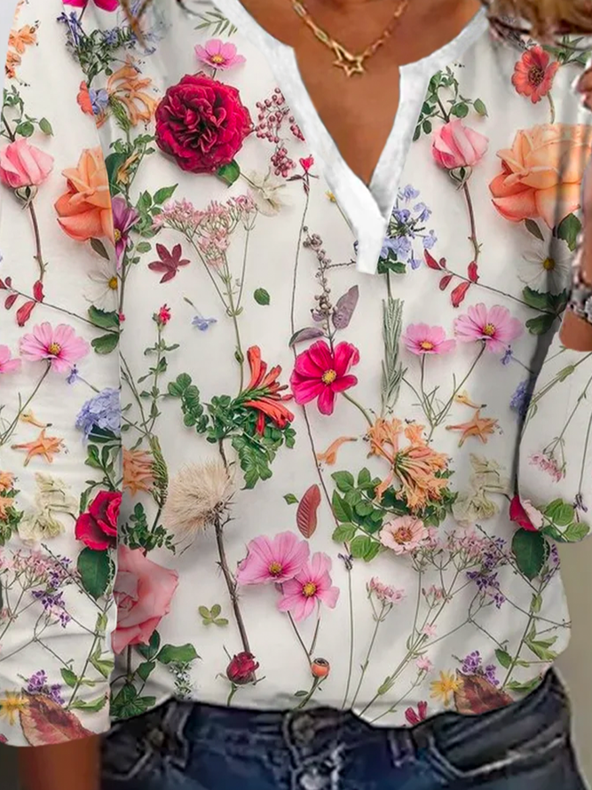 Trendy Floral Pattern Sweater - Lana