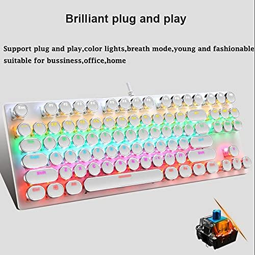 Teclado mecánico para juegos de 87 teclas con retroiluminación RGB y interruptores azules