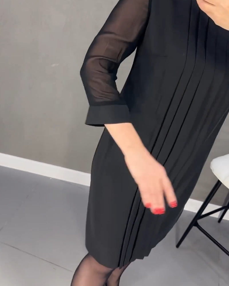 Elegant skiftkjole med mesh-detaljer – Gabrielle