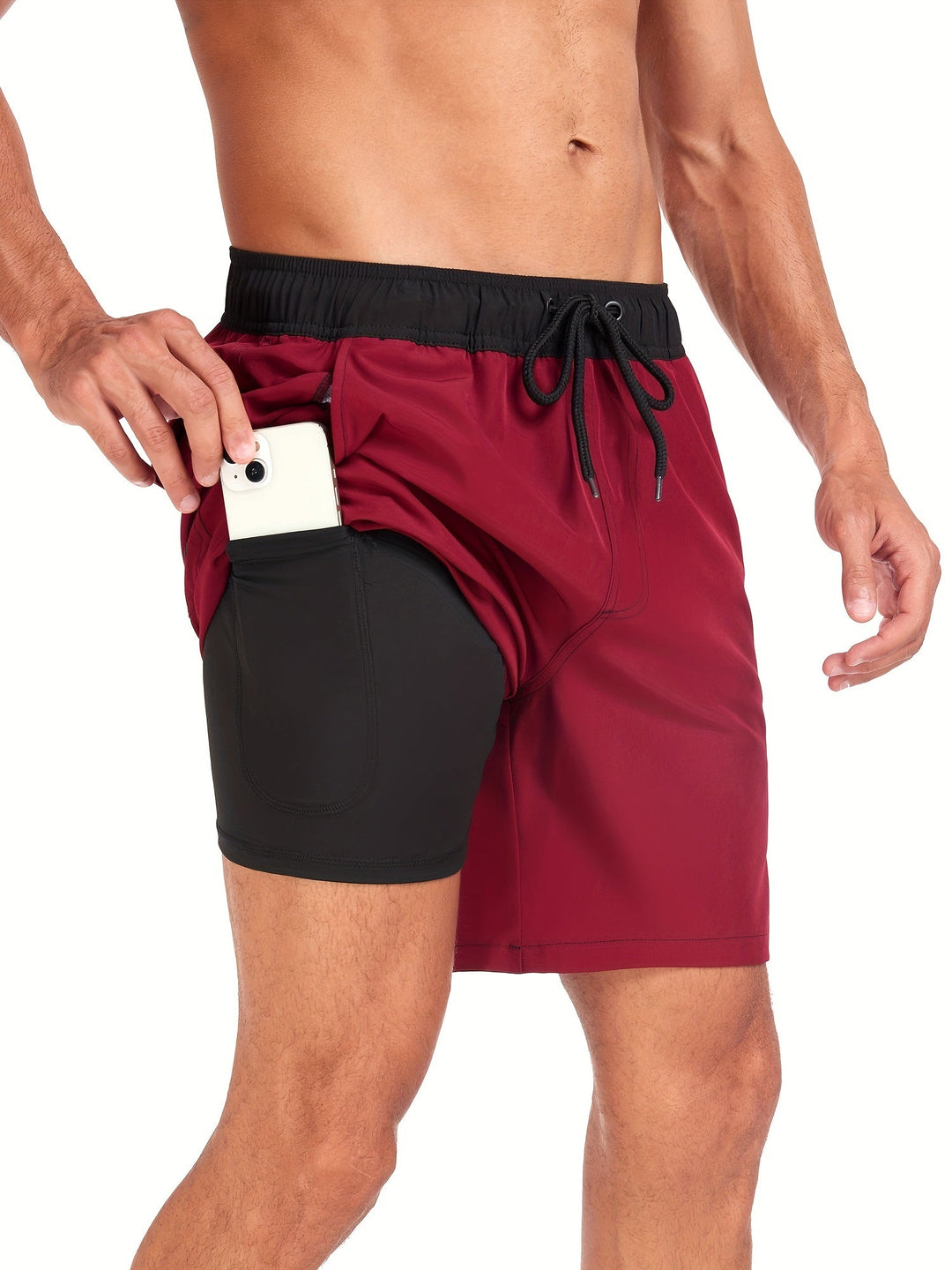 Hurtigtørrende herre bade-shorts med stretch og mobiltelefonlomme – Jonas
