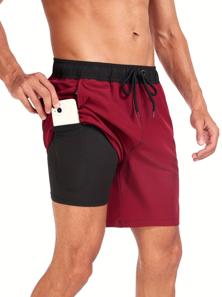 Hurtigtørrende herre bade-shorts med stretch og mobiltelefonlomme – Jonas