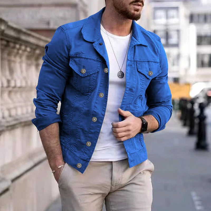 Men's denim jacket with slim-fit cut – Milan