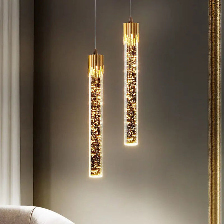 Glass pendant lamp in cylinder shape - Lustreau