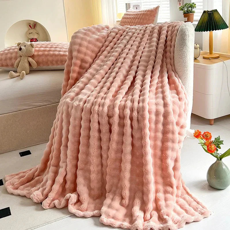 Luxe bobletæppe i fleece - BubbleNest