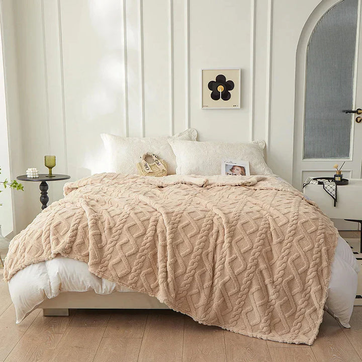 To-sidet tyk lammeuldtæppe - CozyLuxe