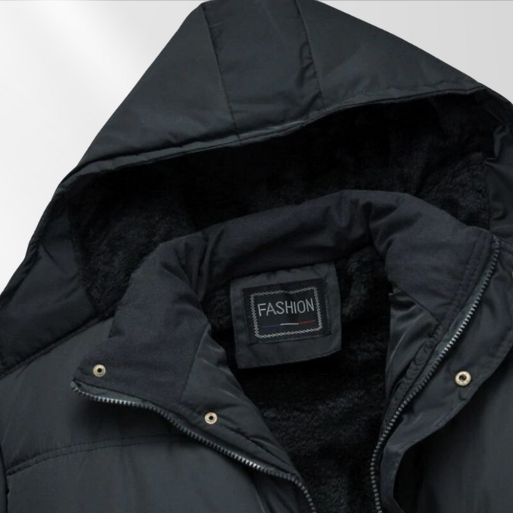 Black Padded Men's Winter Coat with Modern Cut – Leon