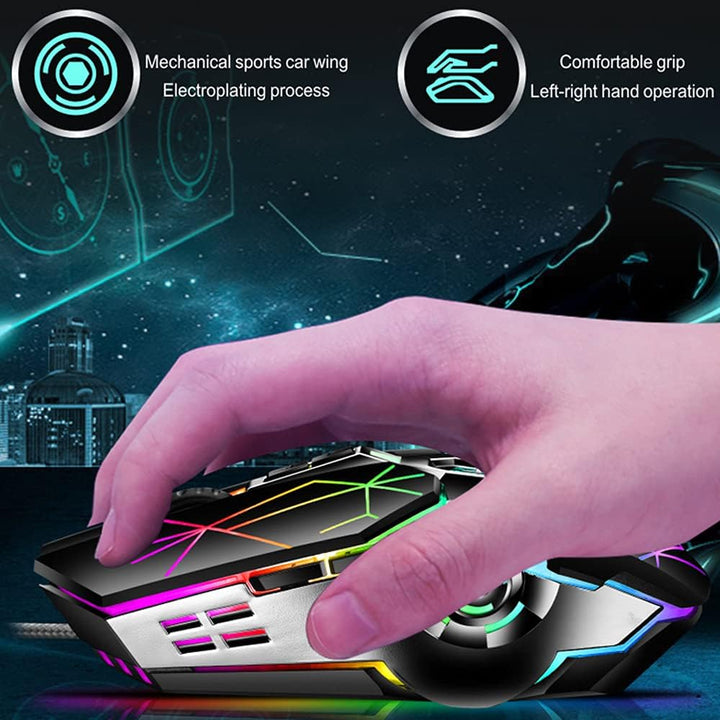 Teclado mecánico para juegos de 87 teclas con retroiluminación RGB y interruptores azules