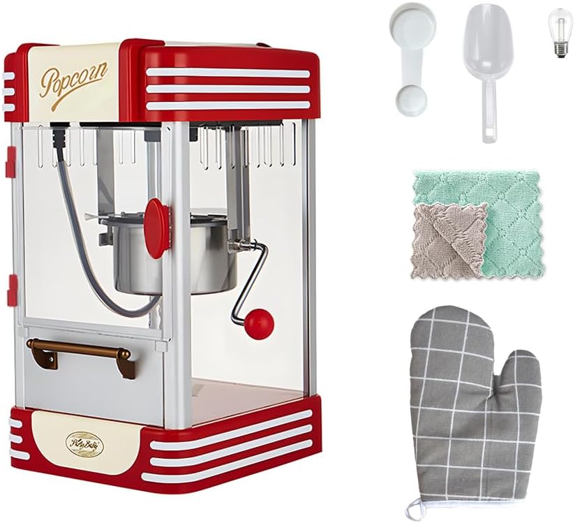 Retro rojo máquina eléctrica de palomitas de maíz de mesa con temporizador – Calvano