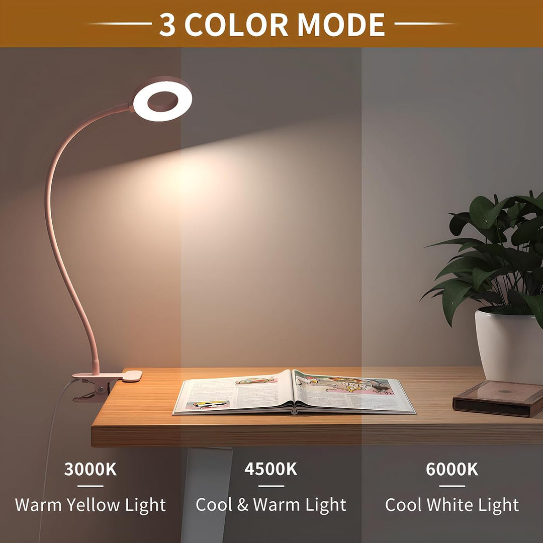 3 Color Modes LED Desk Clamp Lamp with Flexible Gooseneck – Selvara (1+1 FREE)