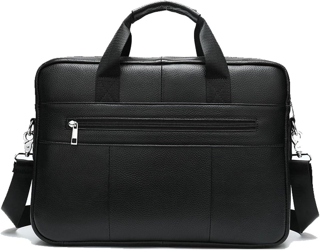 Premium okselæder 15” business-aktetaske med organizer-lommer