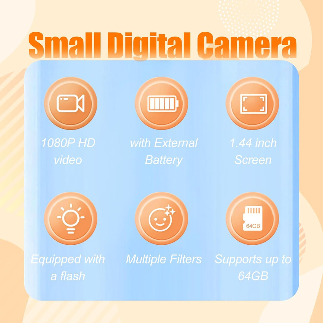 Mini keychain digital camera with 1080P video and retro design – Rivoma