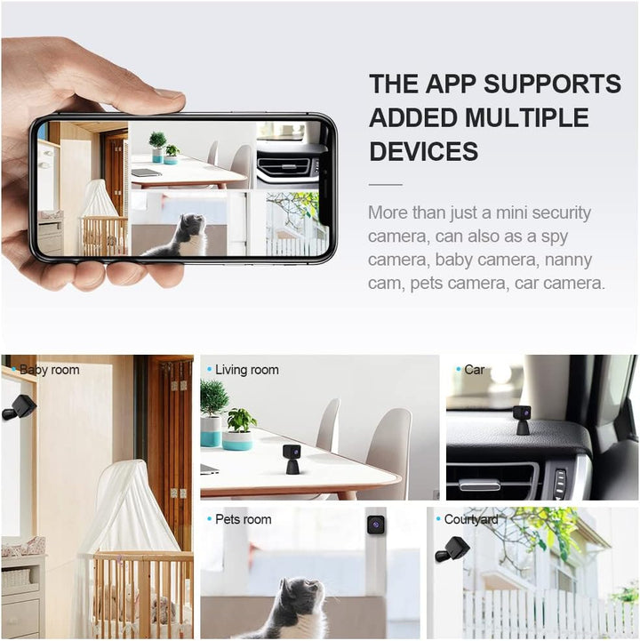 Mini Security Camera 4K WiFi Hidden Indoor Camera with Night Vision