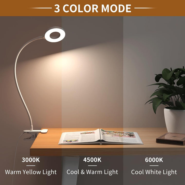 3 Color Modes LED Desk Clamp Lamp with Flexible Gooseneck – Selvara (1+1 FREE)