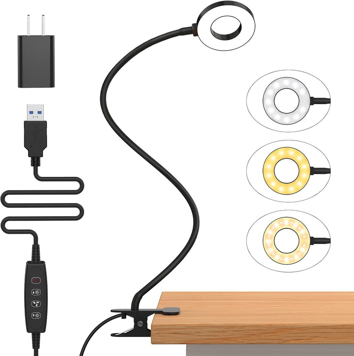 3 Color Modes LED Desk Clamp Lamp with Flexible Gooseneck – Selvara (1+1 FREE)