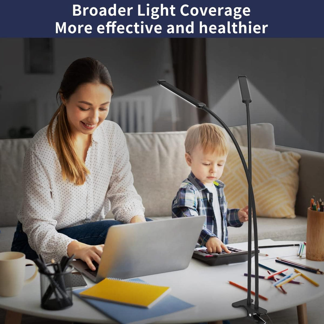 LED desk clamp lamp with 70 cm flexible gooseneck – Ravien