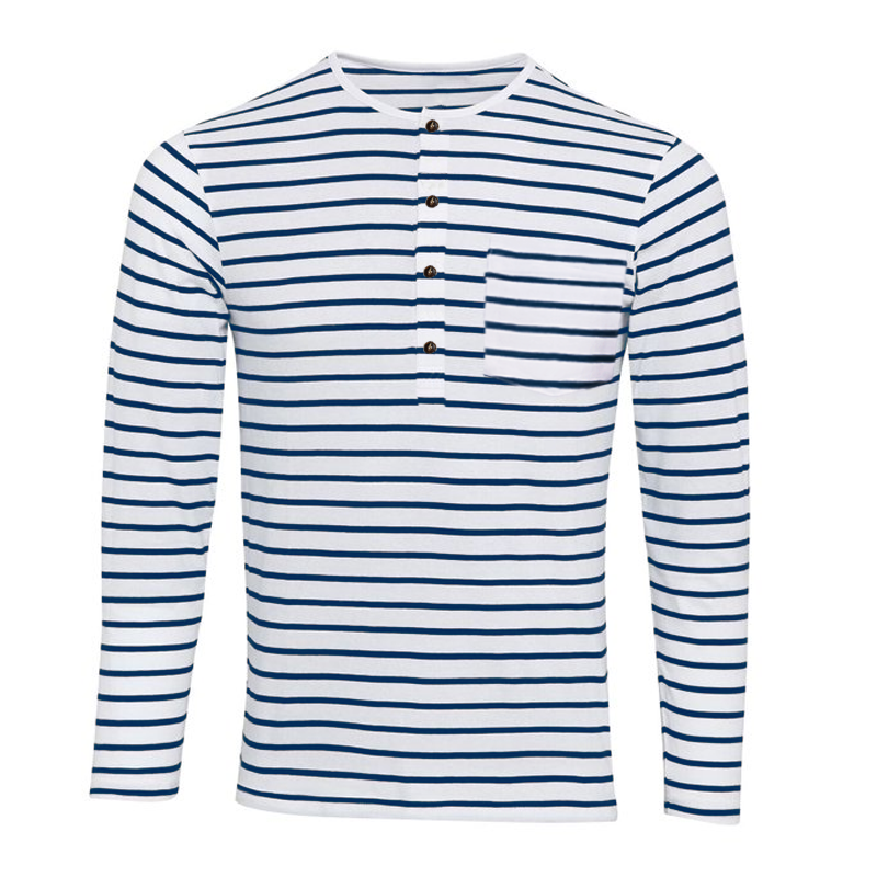 Camiseta Henley a rayas con mangas largas – Dorian