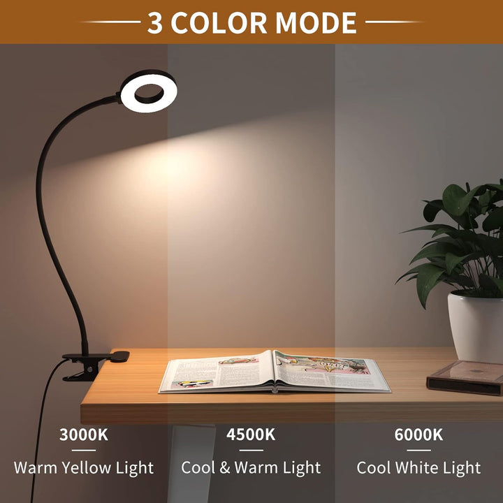 3 Color Modes LED Desk Clamp Lamp with Flexible Gooseneck – Selvara (1+1 FREE)