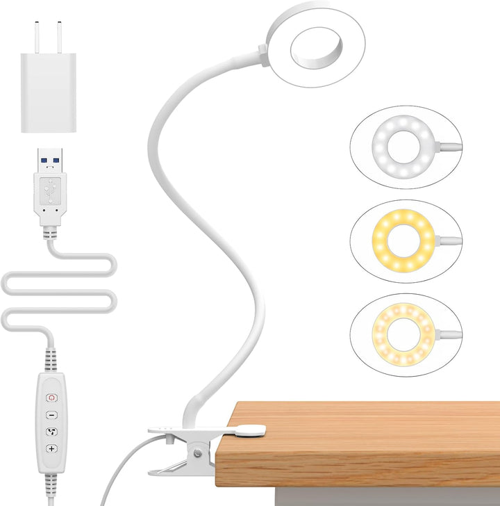 3 Color Modes LED Desk Clamp Lamp with Flexible Gooseneck – Selvara (1+1 FREE)