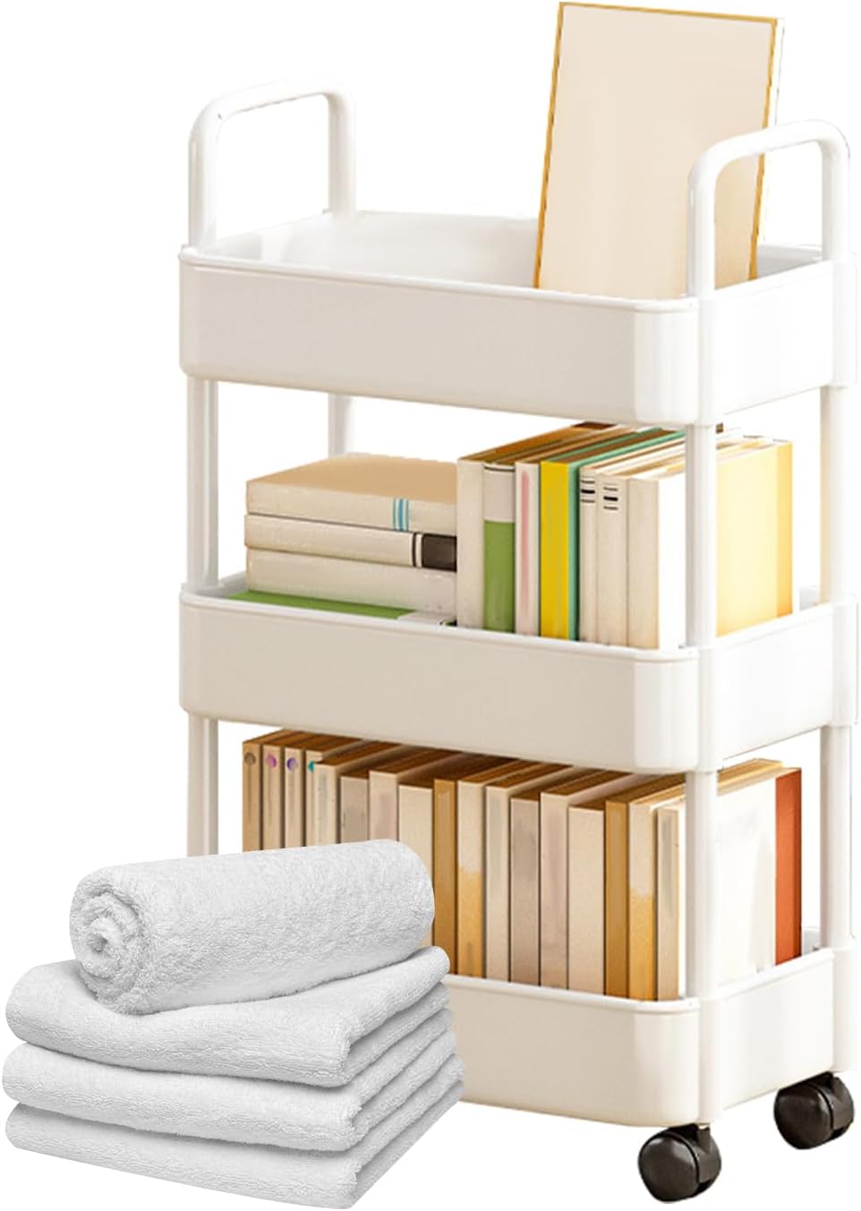 Rolling serving cart with wheels and handle – Veyora