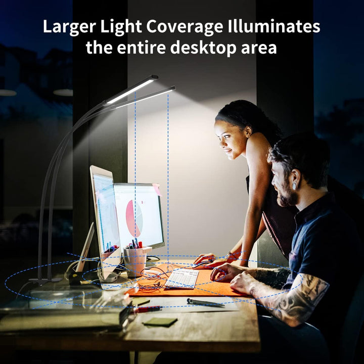 LED desk clamp lamp with 70 cm flexible gooseneck – Ravien