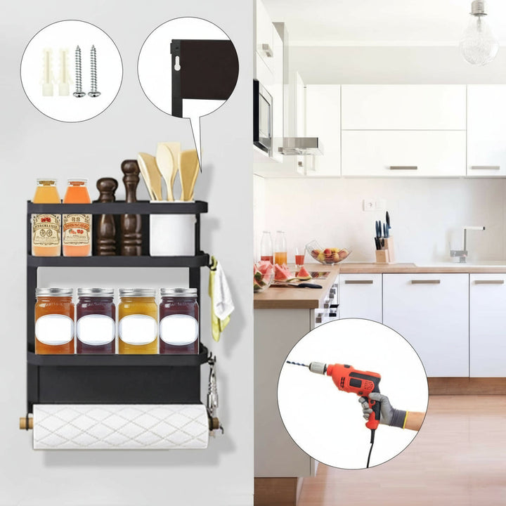 Magnetic Refrigerator Spice Rack with Paper Towel Holder – Oryden