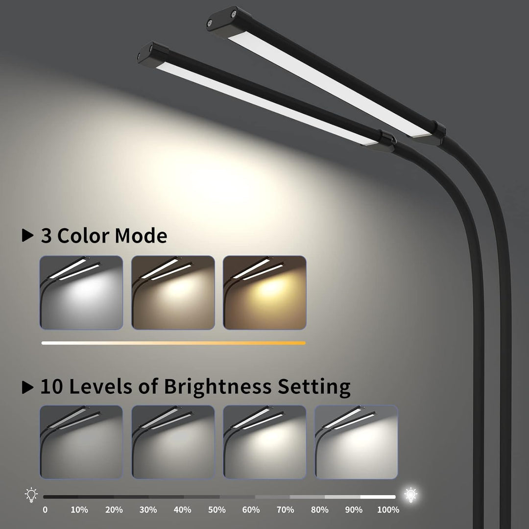 LED desk clamp lamp with 70 cm flexible gooseneck – Ravien