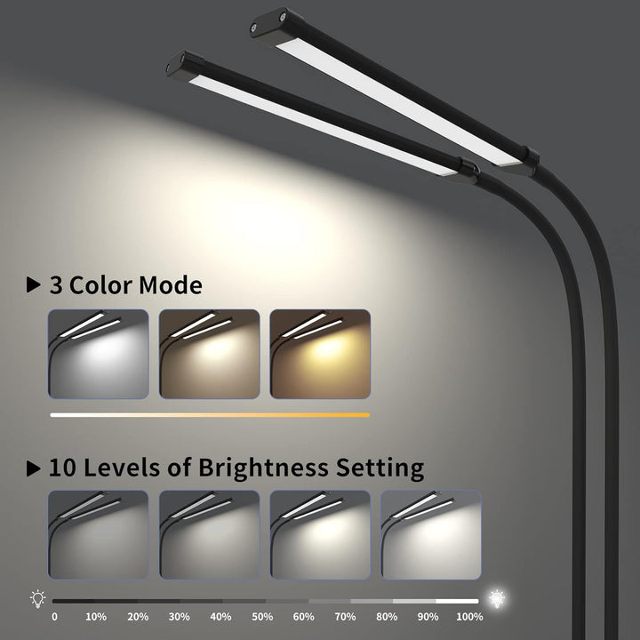 LED desk clamp lamp with 70 cm flexible gooseneck – Ravien