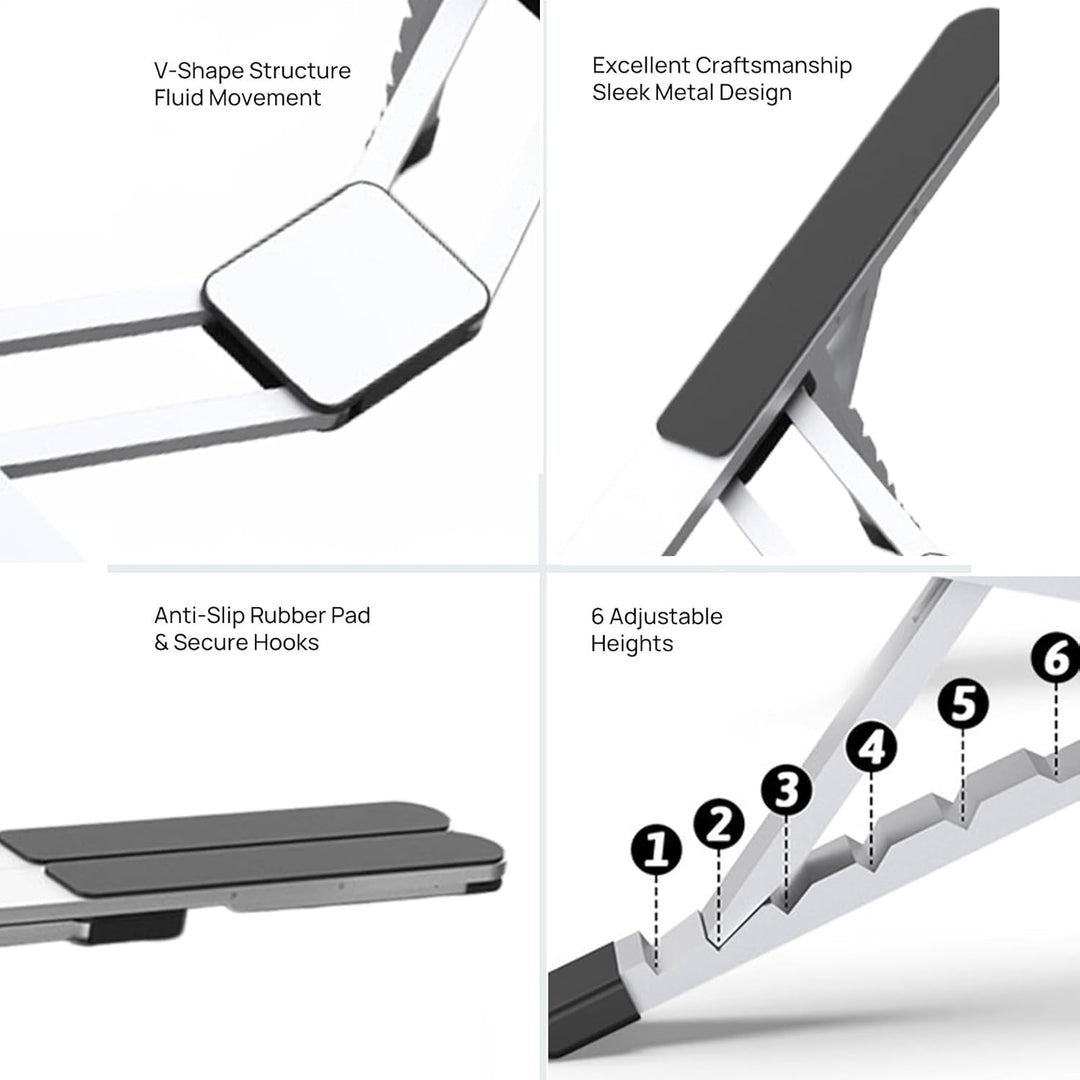 Justerbar bærbar computerstander – foldbar køleholder til bærbare computere til kontor og rejser – Orvane