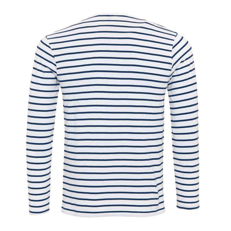Langærmet Henley-shirt med striber – Ewan