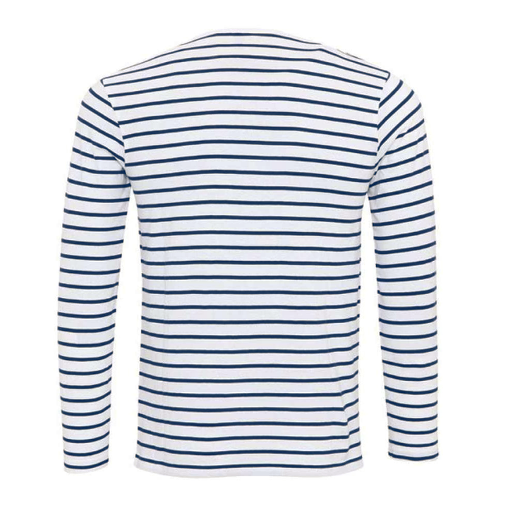 Langærmet Henley-shirt med striber – Ewan