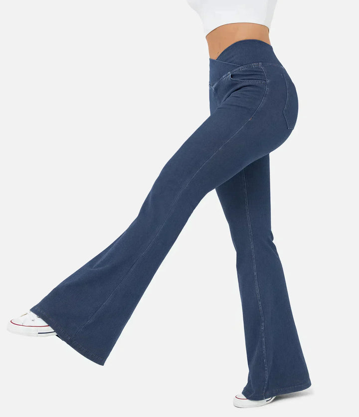 Jeans bootcut elegantes para mujer - Rosa