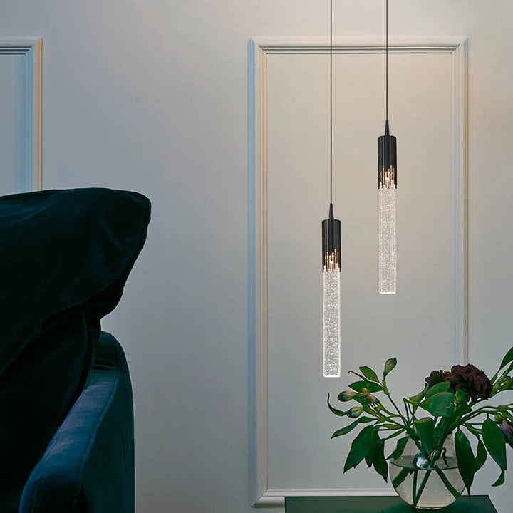 Glass pendant lamp in cylinder shape - Lustreau