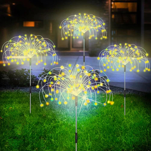 Wasserdichte Solar-Gartenlampe mit Feuerwerkeffekt – SparkGlow